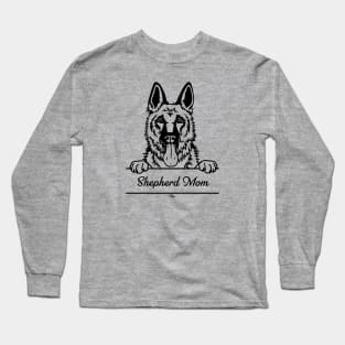 German Shepherd Mom Illustration Long Sleeve T-Shirt